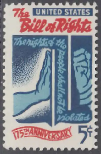 USA Michel 0903 / Scott 1312 postfrisch EINZELMARKE (a4) - 175 Jahre verbriefte Grundrechte in der „Bill of Rights“