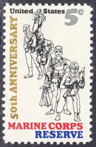 USA Michel 0906 / Scott 1315 postfrisch EINZELMARKE (a2) - 50 Jahre Reservistenvereinigung der Marineinfanteristen