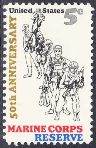 USA Michel 0906 / Scott 1315 postfrisch EINZELMARKE (a3) - 50 Jahre Reservistenvereinigung der Marineinfanteristen