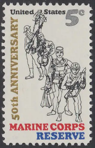 USA Michel 0906 / Scott 1315 postfrisch EINZELMARKE (a4) - 50 Jahre Reservistenvereinigung der Marineinfanteristen
