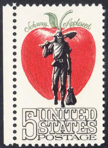 USA Michel 0908 / Scott 1317 postfrisch EINZELMARKE RAND links - Amerikanische Folklore: Johnny Appleseed