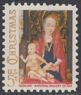 USA Michel 0912 / Scott 1321 postfrisch EINZELMARKE (a4) - Weihnachten: Maria mit Kind und Engeln