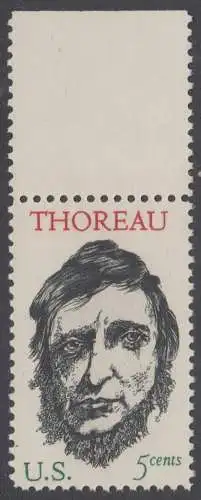 USA Michel 0925 / Scott 1327 postfrisch EINZELMARKE RAND rechts - Henry David Thoreau; Schriftsteller und Philosoph