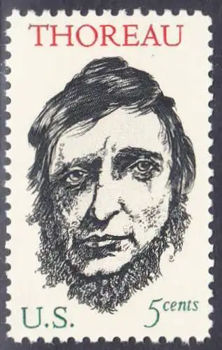 USA Michel 0925 / Scott 1327 postfrisch EINZELMARKE (a2) - Henry David Thoreau; Schriftsteller und Philosoph