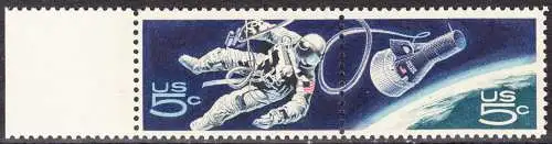 USA Michel 0930-0931 / Scott 1331-1332 postfrisch horiz.PAAR RAND links - US-Behörde für Raumfahrt (NASA)