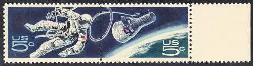 USA Michel 0930-0931 / Scott 1331-1332 postfrisch horiz.PAAR RAND rechts - US-Behörde für Raumfahrt (NASA)