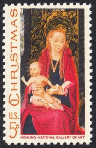 USA Michel 937 / Scott 1336 postfrisch EINZELMARKE (a2) - Weihnachten: Maria mit Kind und Engeln 