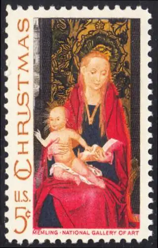USA Michel 937 / Scott 1336 postfrisch EINZELMARKE (a3) - Weihnachten: Maria mit Kind und Engeln 