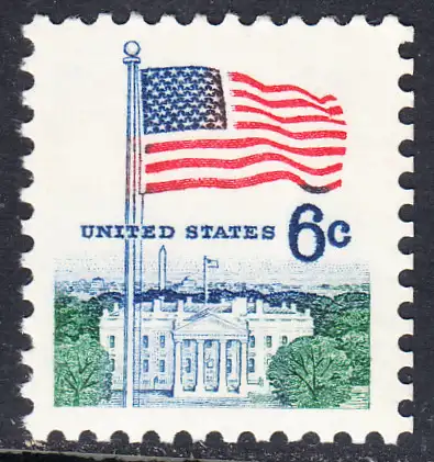 USA Michel 0941D / Scott 1338D postfrisch EINZELMARKE - Flagge und Weißes Haus