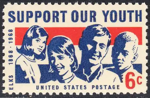 USA Michel 0947 / Scott 1342 postfrisch EINZELMARKE (a2) - „Unterstützt unsere Jugend“