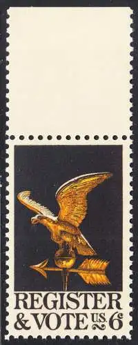 USA Michel 0950 / Scott 1344 postfrisch EINZELMARKE RAND oben - Aufforderung zur Wahl des neuen Präsidenten: Adler als Wetterfahne 