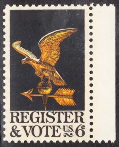 USA Michel 0950 / Scott 1344 postfrisch EINZELMARKE RAND rechts - Aufforderung zur Wahl des neuen Präsidenten: Adler als Wetterfahne 