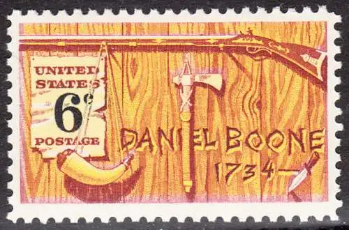 USA Michel 0965 / Scott 1357 postfrisch EINZELMARKE (a1) - Amerikanische Folklore: Daniel Boone; nordamerikanischer Grenzer und Pionier