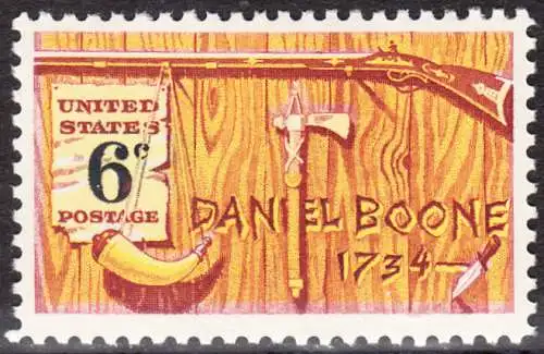 USA Michel 0965 / Scott 1357 postfrisch EINZELMARKE (a2) - Amerikanische Folklore: Daniel Boone; nordamerikanischer Grenzer und Pionier