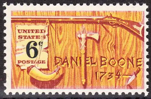 USA Michel 0965 / Scott 1357 postfrisch EINZELMARKE (a3) - Amerikanische Folklore: Daniel Boone; nordamerikanischer Grenzer und Pionier