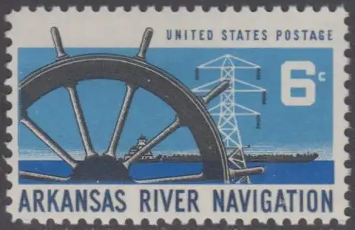 USA Michel 0966 / Scott 1358 postfrisch EINZELMARKE - Schiffbarmachung des Arkansas River bis Little Rock, AR