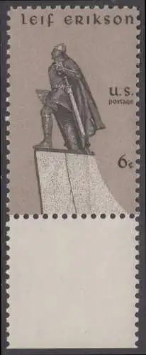 USA Michel 0967 / Scott 1359 postfrisch EINZELMARKE RAND unten - Leif Erikson, norwegischer Seefahrer, erster Entdecker Amerikas (1003)