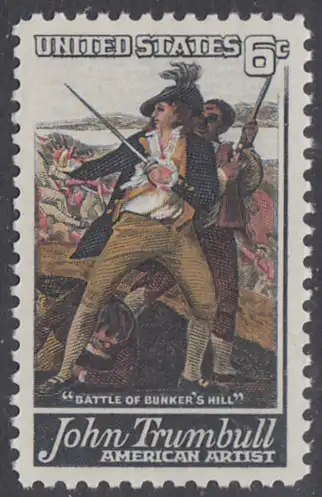 USA Michel 0969 / Scott 1361 postfrisch EINZELMARKE (Gumm.beeintr.) - John Trumbull, Maler; Die Schlacht von Bunker’s Hill, Detail „Tod von General Warren“