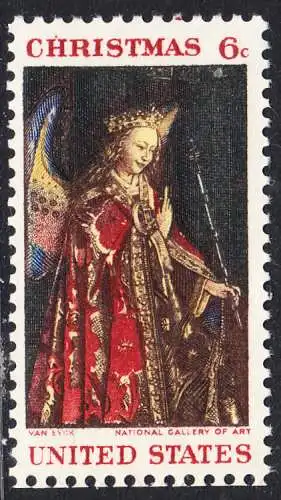 USA Michel 0972 / Scott 1363 postfrisch EINZELMARKE (a3) - Weihnachten: Die Verkündigung, Detail „Erzengel Gabriel“ 