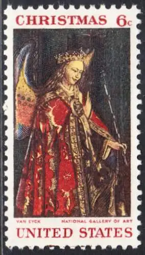 USA Michel 0972 / Scott 1363 postfrisch EINZELMARKE (a4) - Weihnachten: Die Verkündigung, Detail „Erzengel Gabriel“ 