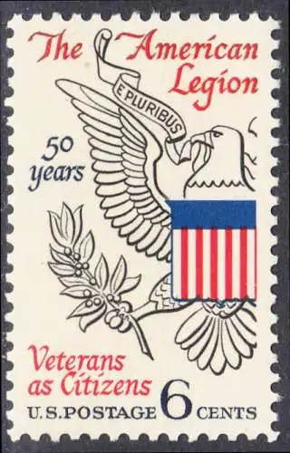 USA Michel 0979 / Scott 1369 postfrisch EINZELMARKE (a2) - 50 Jahre Veteranen-Vereinigung „American Legion“; Adler aus dem Großen Siegel