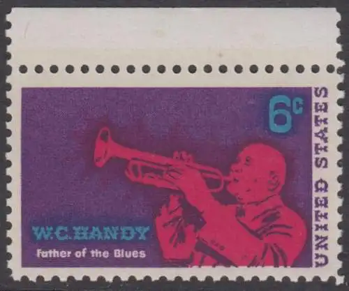 USA Michel 0982 / Scott 1372 postfrisch EINZELMARKE RAND oben - William Christopher Handy; Komponist und Jazz-Musiker, Schöpfer des „Blues“ 