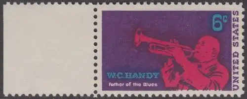 USA Michel 0982 / Scott 1372 postfrisch EINZELMARKE RAND links - William Christopher Handy; Komponist und Jazz-Musiker, Schöpfer des „Blues“ 