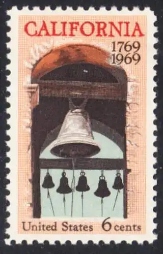 USA Michel 0983 / Scott 1373 postfrisch EINZELMARKE - Besiedelung von Kalifornien; Glockenturm der Carmel-Mission
