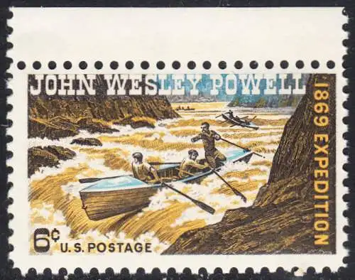 USA Michel 0984 / Scott 1374 postfrisch EINZELMARKE RAND oben - 100. Jahrestag der Colorado-River-Expedition von John Wesley Powell; Geologe