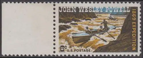 USA Michel 0984 / Scott 1374 postfrisch EINZELMARKE RAND links - 100. Jahrestag der Colorado-River-Expedition von John Wesley Powell; Geologe