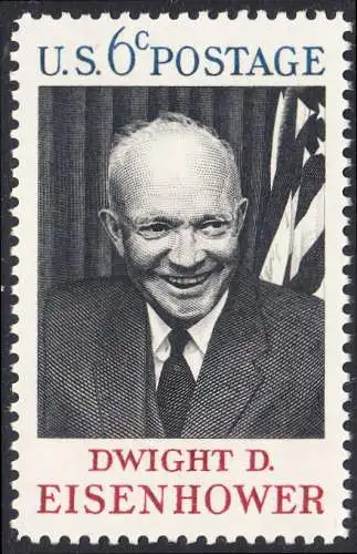 USA Michel 0994 / Scott 1383 postfrisch EINZELMARKE (Gumm.beeintr./a2) - Tod von Dwight David Eisenhower; 34. Präsident