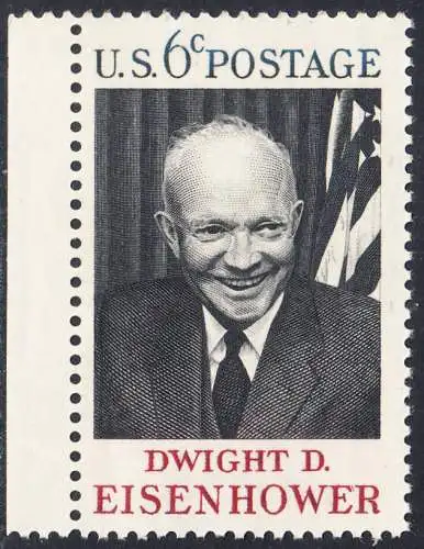 USA Michel 0994 / Scott 1383 postfrisch EINZELMARKE RAND links - Tod von Dwight David Eisenhower; 34. Präsident