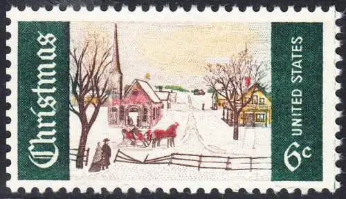 USA Michel 0995 / Scott 1384 postfrisch EINZELMARKE - Weihnachten; Wintersonntag in Norway, ME