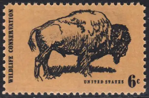 USA Michel 1004 / Scott 1392 postfrisch EINZELMARKE (a2) - Naturschutz: Bison