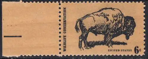 USA Michel 1004 / Scott 1392 postfrisch EINZELMARKE RAND links (a2) - Naturschutz: Bison