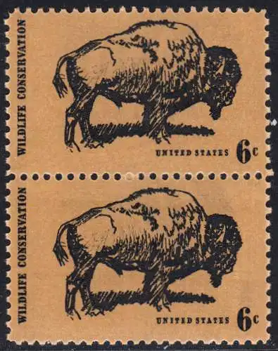 USA Michel 1004 / Scott 1392 postfrisch vert.PAAR - Naturschutz: Bison