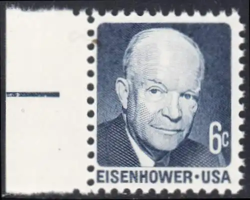 USA Michel 1005 / Scott 1393 postfrisch EINZELMARKE RAND links (a1) - Berühmte Amerikaner: Dwight David Eisenhower, 34. Präsident
