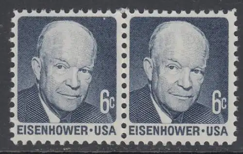 USA Michel 1005 / Scott 1393 postfrisch horiz.PAAR (a2) - Berühmte Amerikaner: Dwight David Eisenhower, 34. Präsident