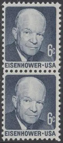 USA Michel 1005 / Scott 1393 postfrisch vert.PAAR (a1) - Berühmte Amerikaner: Dwight David Eisenhower, 34. Präsident