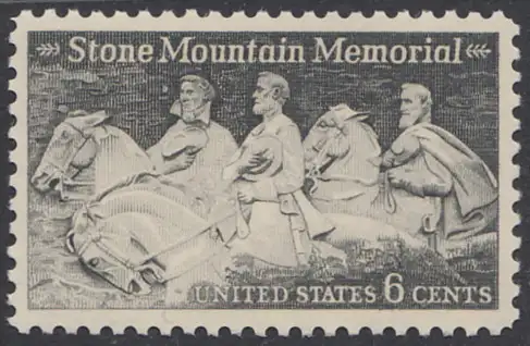 USA Michel 1010 / Scott 1408 postfrisch EINZELMARKE (Gumm.beeintr.) - Nationales Monumentalrelief in Stone Mountain, GA; Robert E. Lee, Jefferson Davis, „Stonewall“ Jackson