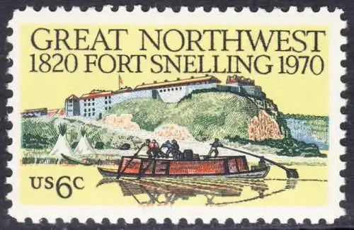 USA Michel 1011 / Scott 1409 postfrisch EINZELMARKE (a1) - Fort Snelling, Minnesota.; altes Flussboot