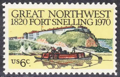 USA Michel 1011 / Scott 1409 postfrisch EINZELMARKE (a3) - Fort Snelling, Minnesota.; altes Flussboot