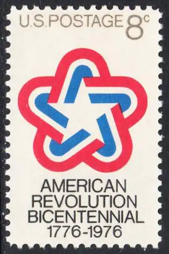 USA Michel 1043 / Scott 1432 postfrisch EINZELMARKE (a2) - 200 Jahre Unabhängigkeit der Vereinigten Staaten von Amerika (1976)