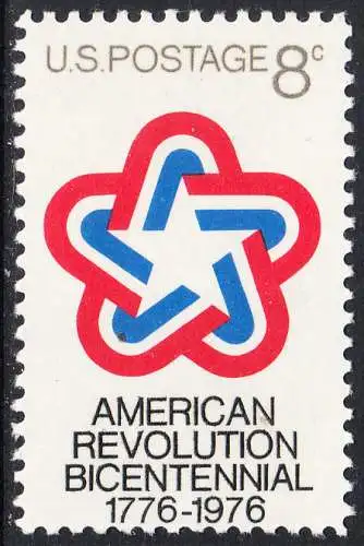USA Michel 1043 / Scott 1432 postfrisch EINZELMARKE (a3) - 200 Jahre Unabhängigkeit der Vereinigten Staaten von Amerika (1976)
