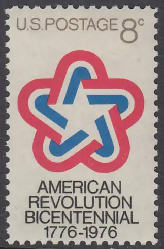 USA Michel 1043 / Scott 1432 postfrisch EINZELMARKE (Gumm.beeintr.) - 200 Jahre Unabhängigkeit der Vereinigten Staaten von Amerika (1976)
