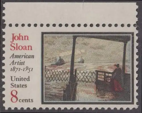 USA Michel 1045 / Scott 1433 postfrisch EINZELMARKE RAND oben - John Sloan, Maler
