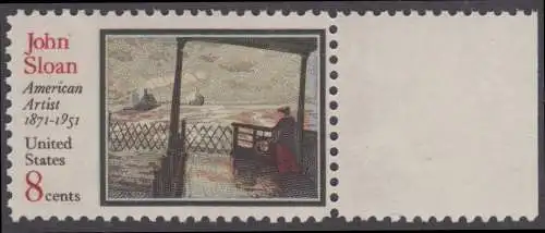 USA Michel 1045 / Scott 1433 postfrisch EINZELMARKE RAND rechts - John Sloan, Maler