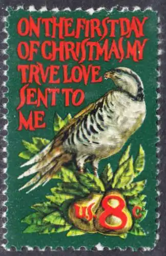 USA Michel 1056 / Scott 1445 postfrisch EINZELMARKE (a2) - Weihnachten: Das Rebhuhn auf dem Birnbaum, altenglische Ballade
