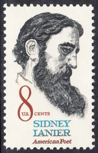 USA Michel 1058 / Scott 1446 postfrisch EINZELMARKE (a3) - Sidney Lanier, Schriftsteller, Musiker und Kritiker