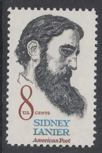 USA Michel 1058 / Scott 1446 postfrisch EINZELMARKE (a5) - Sidney Lanier, Schriftsteller, Musiker und Kritiker